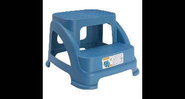 Solutions Opstapkrukje - 2 tredes - blauw - kunststof - 43 x 37 x 28 cm