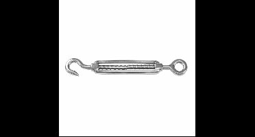Spanschroeven/draadspanner met haak/oog - 1x - 8cm - verzinkt zamak - 100kg - M10 schroefdraad