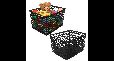 Storage Solutions Kast Opbergmand - 2x - van kunststof - zwart - 30 x 37 x 21 - 19 liter inhoud
