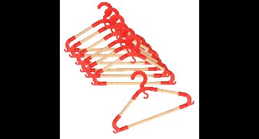 Storage Solutions kledinghangers voor kinderen - set van 18x - kunststof/hout - rood