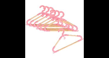 Storage Solutions kledinghangers voor kinderen - set van 18x - kunststof/hout - roze
