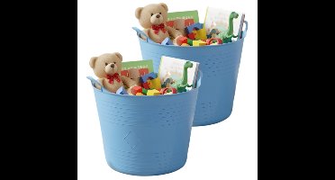Storage solutions speelgoedmand - 2x - blauw - 27 l - kunststof - 42 x 35 cm - opbergmand