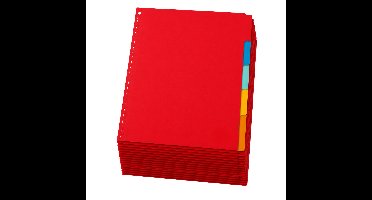 Stylex A4 tabbladen set - 20x stuks - gekleurd - 23 ringen - karton - ringmap tabs