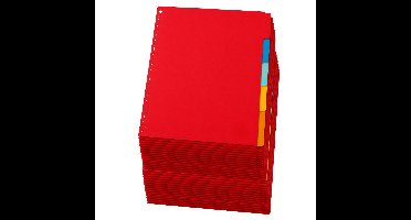 Stylex A4 tabbladen set - 40x stuks - gekleurd - 23 ringen - karton - ringmap tabs