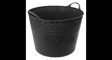 Tuinafval emmer / kuip - zwart - 40 liter - kunststof - 50 x 45 cm - bladeren opruimen