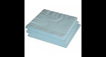 Uni kleur tafel servetten - lichtblauw - 40x stuks - 33 x 33 cm - Papier