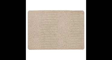 Unique Living placemats Croco lederlook - 1x - 43 x 30 cm - beige - pvc - tafel onderleggers