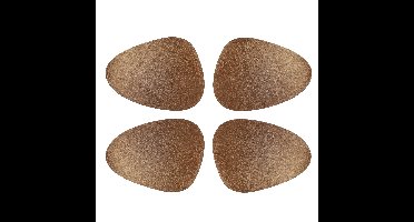 Unique Living placemats Floris lederlook - 4x - 39 x 30 cm - koper - PU leather - tafel