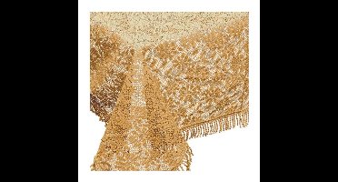 Unique Living tafelkleed/tafellaken - buiten/binnen - goudgeel - 150 x 220 cm - Kant patroon
