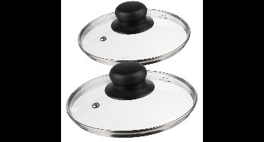 Universele glazen pannendeksels - set van 2x stuks - Dia 24-28 cm
