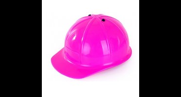 Verkleed bouwhelm - roze - voor kinderen - 57 cm - stevig plastic - bouwhelmen