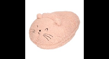 Voetenwarmer pantoffel / slof - muis - oud roze - one size - 30 x 27 cm - dierensloffen