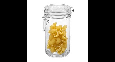 Voorraad/weck pot - 2x - transparant - glas - 21 x 10 cm - 1 L - Bormioli Rocco