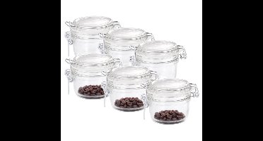 Voorraad/weckpot - 6x - transparant - glas - 8 x 7 cm - 125 ml - Bormioli Rocco