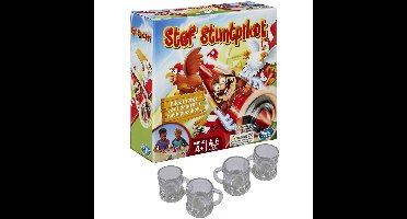 Vrijgezellenspel Stef Stuntpiloot - incl. 4x shotglaasjes - gezelschapsspel - drankspel