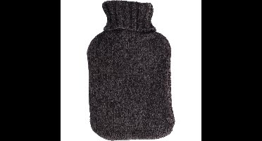 Warmwater kruik Soft touch - inhoud 1.75 Liter - hoes van pluche stof - donkergrijs - bed en bank