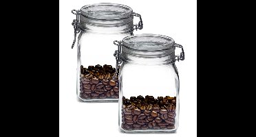 Weckpot/inmaakpot - 2x - 1L - glas - met beugelsluiting - luchtdicht