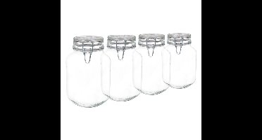 Weckpot/inmaakpot - 6x - 2L - glas - met beugelsluiting - luchtdicht - 12 x 22 cm