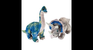 Wild Republic Dinosaurus Knuffels - Triceratops - Brachiosaurus - 25 cm