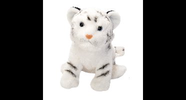 Wild Republic pluche knuffel witte tijger - 20 cm - gestreept - Dieren knuffels - Tijgers