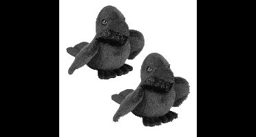 Wild Republic raaf/kraai knuffel - 2x - Pluche - 13 cm - vogels - knuffeldieren - vogelknuffels