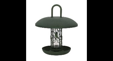 Zaadsilo Merel - met schotel - gerecycled kunststof - 27 x 30 cm - vogel voedersilo voor zaden