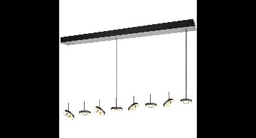LED Hanglamp - Trio Select Guano - 8 Lichtpunten van 8 Watt - Dimbaar - Aanpasbare Lichtkleur - Hoogte Aanpasbaar zonder Contragewicht - Draaibaar - Mat Nikkel - Metaal