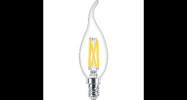 PHILIPS - LED Lamp E14 - MASTER LED E14 Gebogen-Tip Kaars Filament Helder 3.4W 470lm - 922-927 Dim to Warm 2200K-2700K - Beste Kleurweergave - Dimbaar | Vervangt 40W