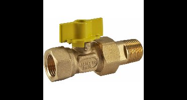 Riko Gaskogelkraan - Messing - Gastec - 1/2" BI x 1/2" BU