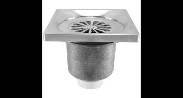 Riko Luxe Doucheput - met Onderuitlaat - 14x14cm - RVS