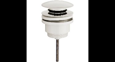 Wiesbaden Caral Clickwaste Afvoerplug 5/4" Mat Wit voor Wastafels