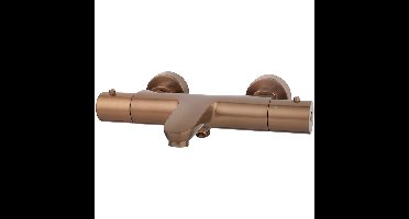 Wiesbaden Caral Thermostatische Badmengkraan - Geborsteld Koper Brons Finish