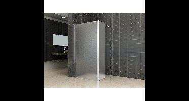 Wiesbanden Comfort Zijwand Draaibaar Links - 350x2000x10mm - NANO - Melkglas/Chroom
