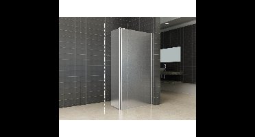 Wiesbanden Comfort Zijwand Draaibaar Rechts - 350x2000x10mm - NANO - Melkglas/Chroom