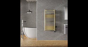 Wiesbaden Elara Elektrische Radiator - Smart WiFi - 118.5x60cm - Geborsteld Messing PVD