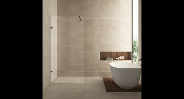 Wiesbaden Inloopdouche - 50x200cm - 8mm Veiligheidsglas - Helder Glas - Mat Zwart - Nano Coating Antikalk