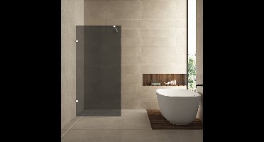 Wiesbaden Less Inloopdouche - 120x200cm - 8mm Veiligheidsglas - Rookglas - Gunmetal - Nano Coating Antikalk