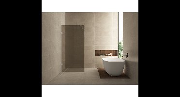 Wiesbaden Less Inloopdouche - 800x2000x8mm - Nano Vintage Brons Glas - Mat Wit
