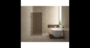 Wiesbaden Less Inloopdouche - 800x2000x8mm - Nano Vintage Brons Glas - Mat Zwart