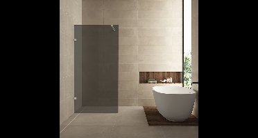 Wiesbaden Less Inloopdouche Glasplaat - 100x200cm - 8mm Veiligheidsglas - Rookglas - Nano Coating Antikalk
