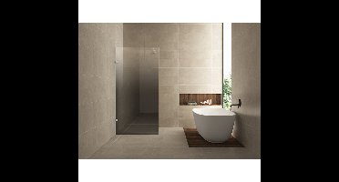 Wiesbaden Less Inloopdouche Links - 1200x2000x8mm - Nano Spiegelrook naar Helder Glas - Geborsteld Staal