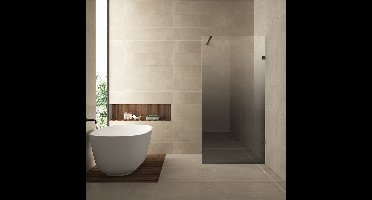 Wiesbaden Less Inloopdouche - Rechts - 120x200cm - 8mm Veiligheidsglas - Helder naar Spiegelrook Glas - Mat Wit - Nano Coating Antikalk
