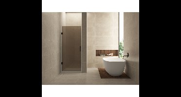 Wiesbaden Less Nisdeur - 800x2000x8mm - Nano Vintage Brons Glas - Mat Zwart
