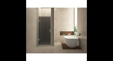 Wiesbaden Less Nisdeur - 900x2000x8mm - Nano - Rookglas - Geborsteld Staal