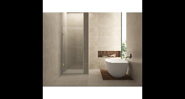 Wiesbaden Less Nisdeur - 900x2000x8mm - NANO - Helder Glas/Geborsteld Messing
