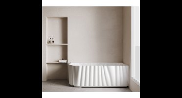 Wiesbaden Rivi Hoekbad Rechts - 180x80cm - Acryl - Mat Wit - Met Waste