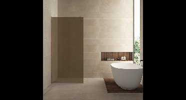 Wiesbaden Slim Inloopdouche Glasplaat - 100x200cm - 8mm - Vintage Brons Glas - Nano Coating