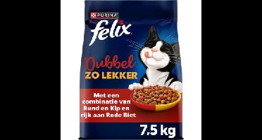 Felix Dubbel Zo Lekker Adult met rund en kip kattenvoer 7,5 kg