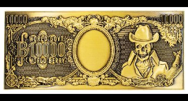 One Piece Replica 10,000 World Berry Metal Banknote 6 x 15 cm