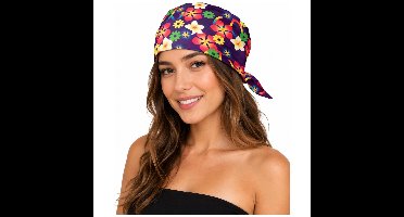 Carnaval / festival hippie flower power bandana - met bloemenprint - Verkleed accessoires Sixties